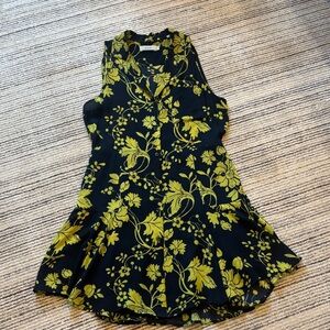 A.L.C. Silk Sleeveless Floral Shirt Dress